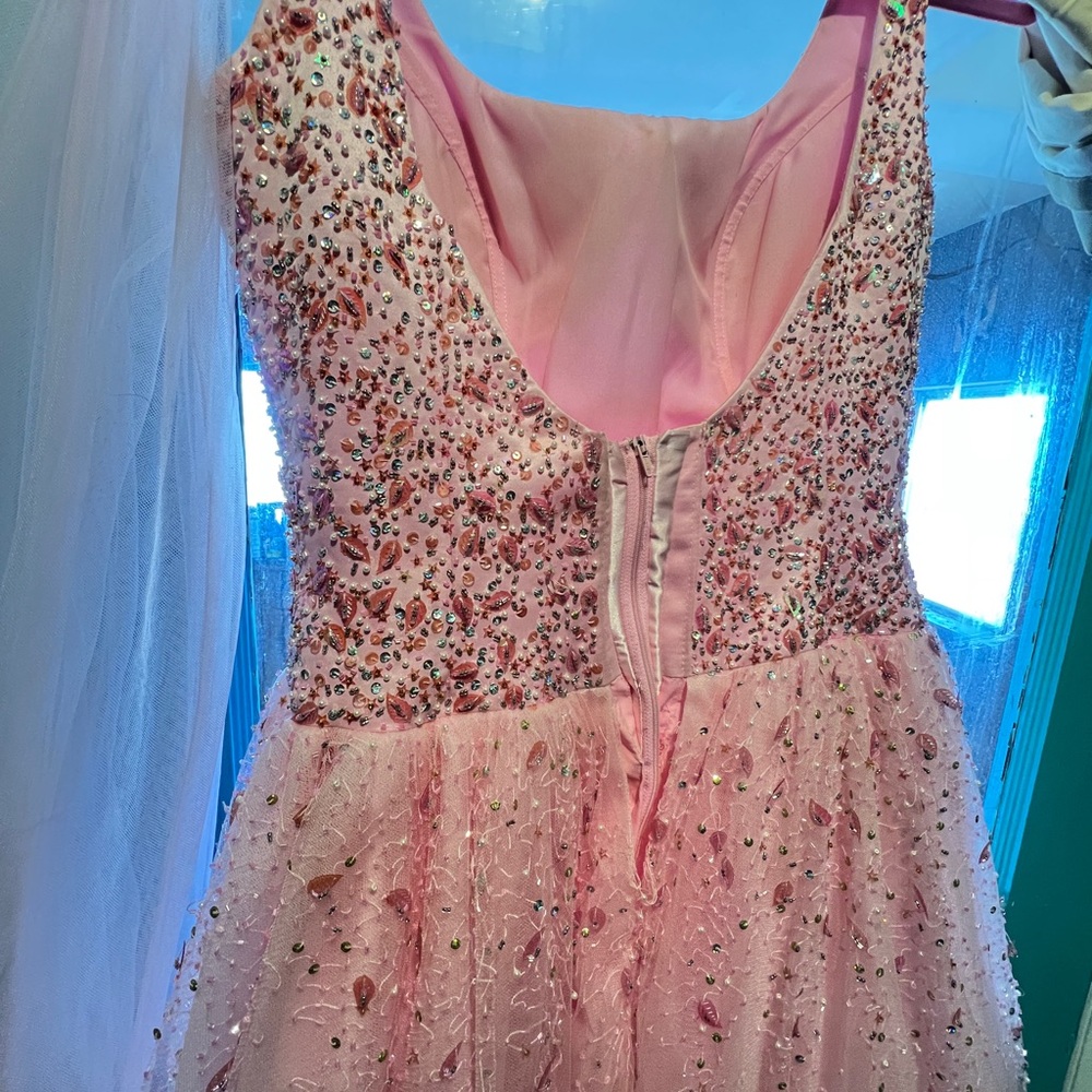Sparkling Pink Sleeveless Dress - Picture 6 of 16